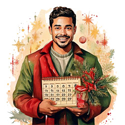 Man holding a calendar